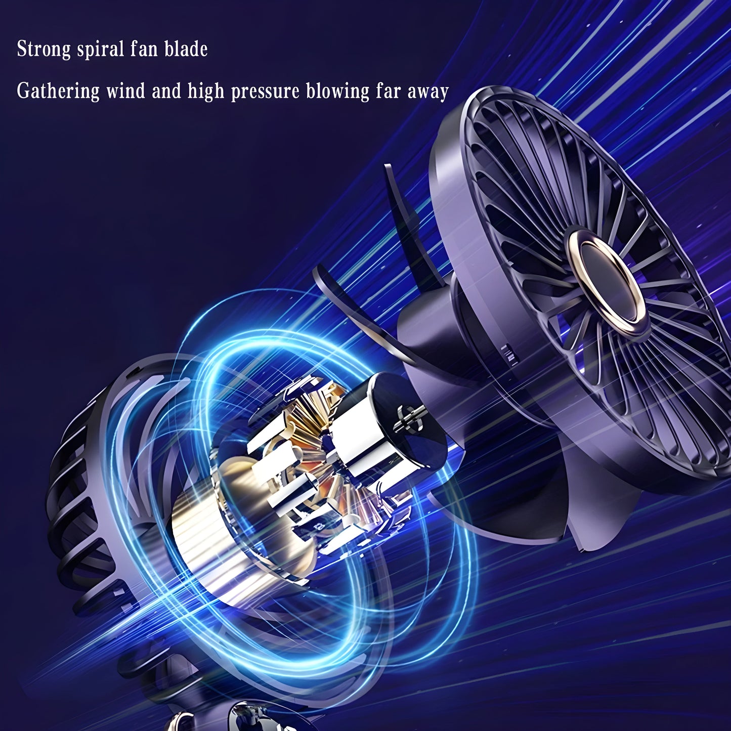 5-Speed Rechargeable Portable Fan with Digital Display – Long Battery Life & Quiet Operation