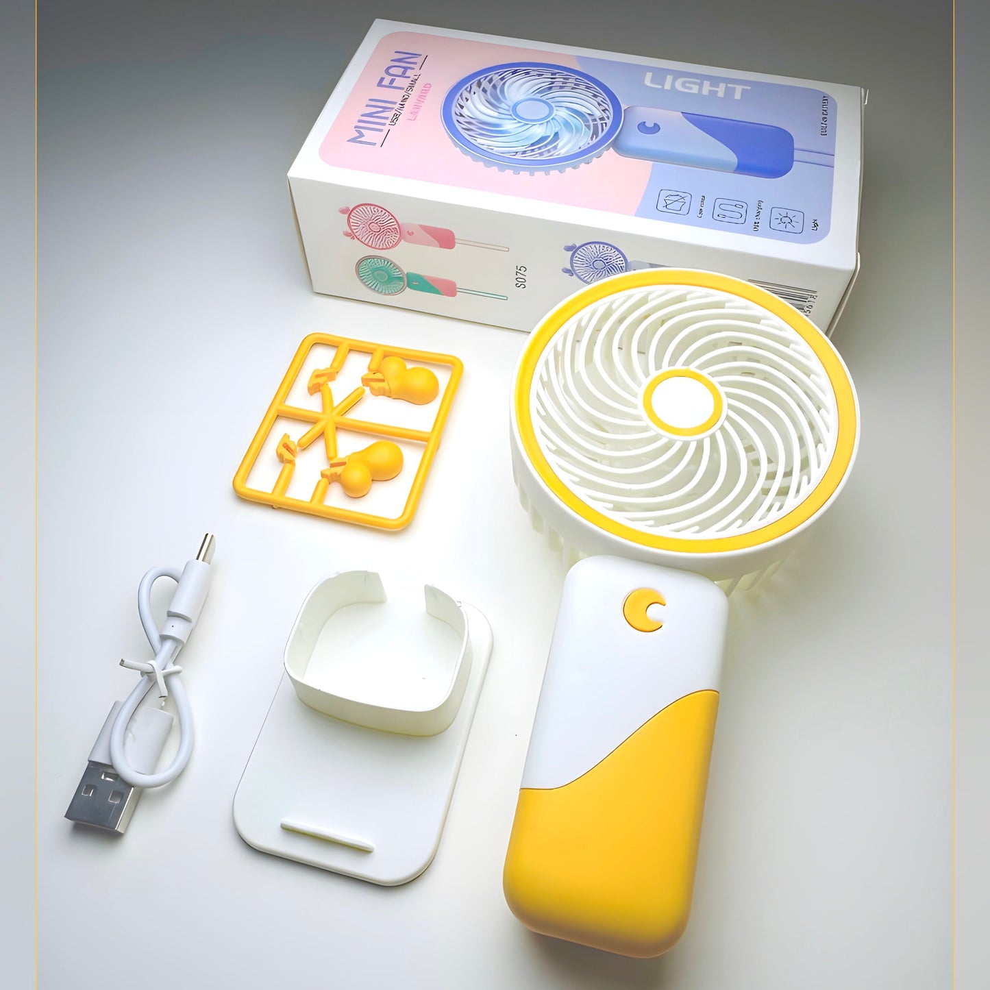 Office & Study Cool, 3-Speed Portable Fan, Type-C, 2hr Battery, Stay Cool Anytime