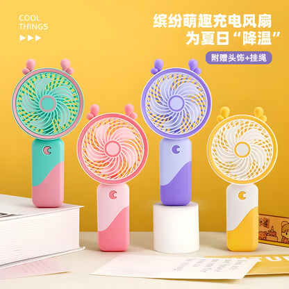 Cute, Colorful & Convenient Cooling, A Mini USB Fan Women, Kids & Students Will Love This Portable Fan