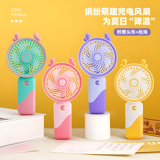 Cute, Colorful & Convenient Cooling, A Mini USB Fan Women, Kids & Students Will Love This Portable Fan
