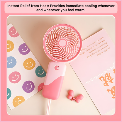 Cute, Colorful & Convenient Cooling, A Mini USB Fan Women, Kids & Students Will Love This Portable Fan