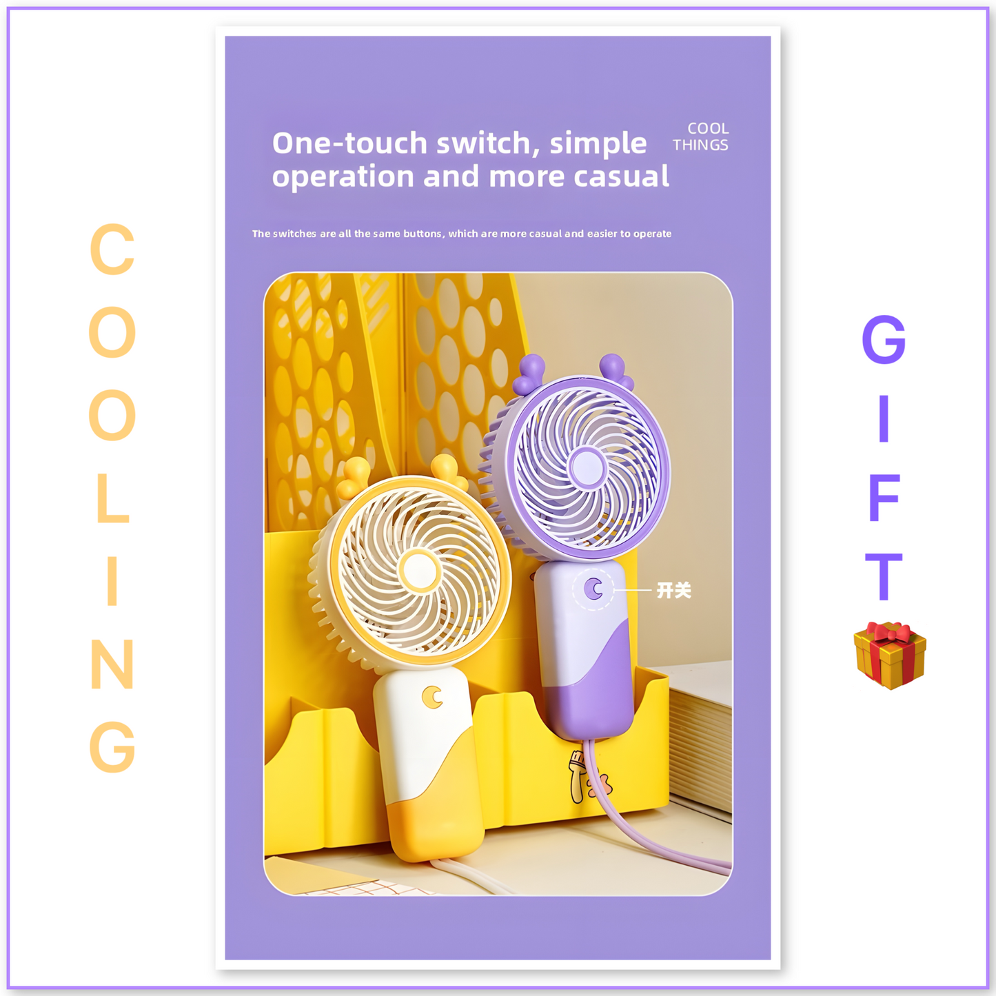 Cute, Colorful & Convenient Cooling, A Mini USB Fan Women, Kids & Students Will Love This Portable Fan