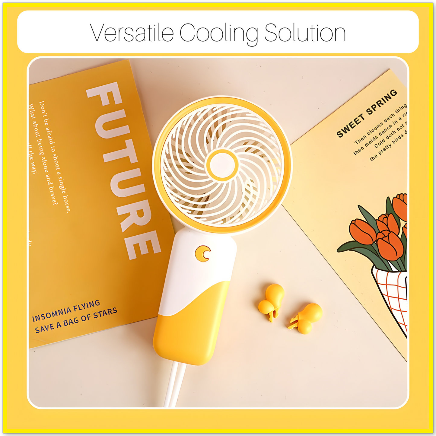 Cute, Colorful & Convenient Cooling, A Mini USB Fan Women, Kids & Students Will Love This Portable Fan